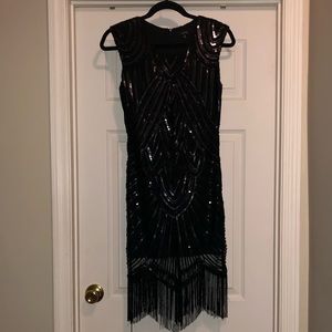 WORN ONCE Black Flapper Dress
